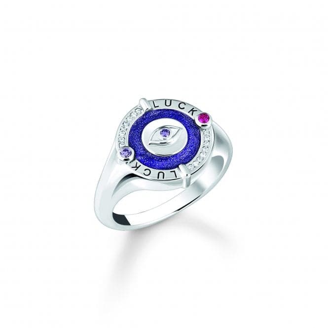 Sterling Silver Violet Enamel Colourful Stones Signet Ring TR2438 - 390 - 13Thomas Sabo Sterling SilverTR2438 - 390 - 13 - 48