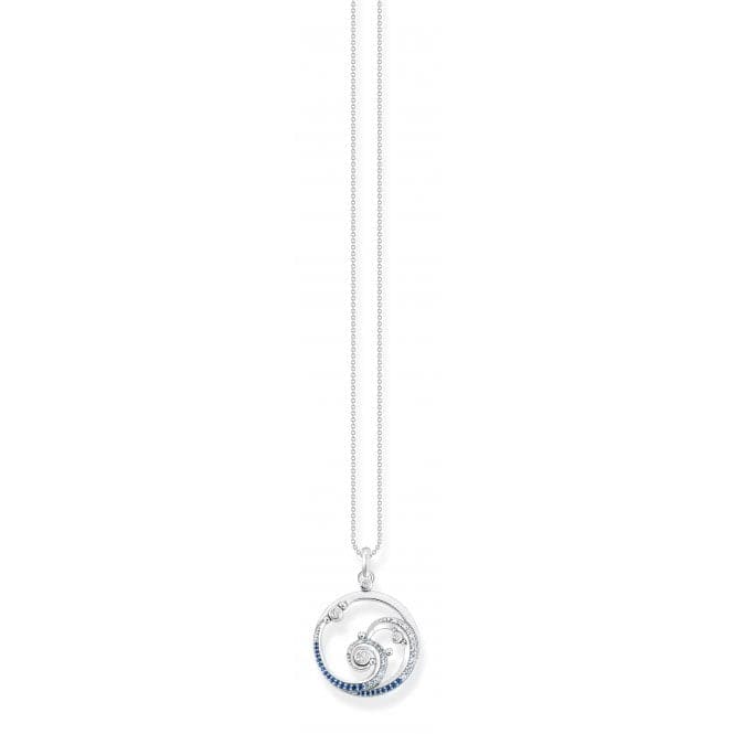 Sterling Silver Wave Blue Stones Necklace KE2143 - 644 - 1 - L45VThomas Sabo Sterling SilverKE2143 - 644 - 1