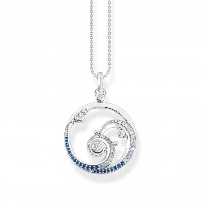 Sterling Silver Wave Blue Stones Necklace KE2143 - 644 - 1 - L45VThomas Sabo Sterling SilverKE2143 - 644 - 1