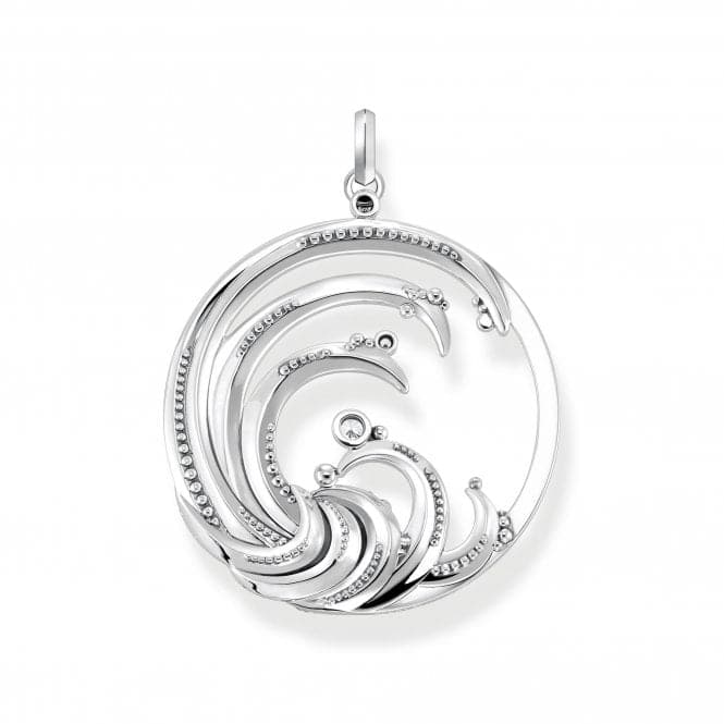 Sterling Silver Wave Blue Stones Pendant PE930 - 644 - 1Thomas Sabo Sterling SilverPE930 - 644 - 1