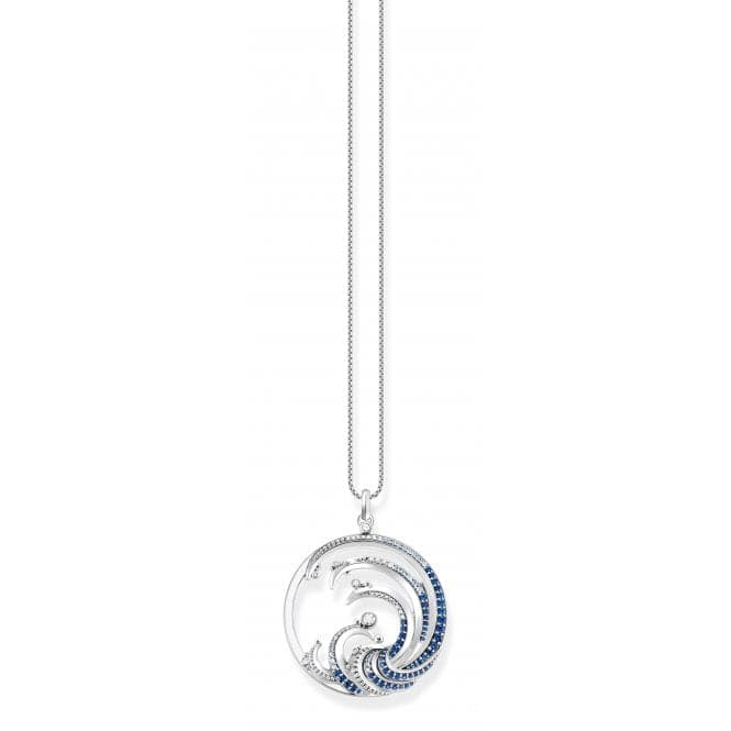 Sterling Silver Wave Blue Stones Pendant PE930 - 644 - 1Thomas Sabo Sterling SilverPE930 - 644 - 1