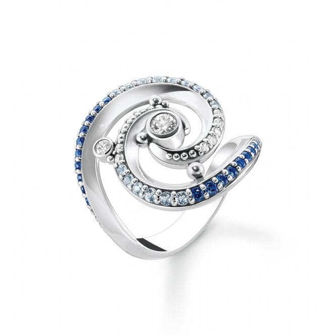 Sterling Silver Wave Blue Stones Ring TR2381 - 644 - 1Thomas Sabo Sterling SilverTR2381 - 644 - 1 - 48