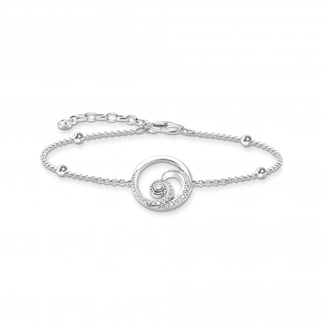 Sterling Silver Wave White Stones Bracelet A2045 - 051 - 14 - L19VThomas Sabo Sterling SilverA2045 - 051 - 14