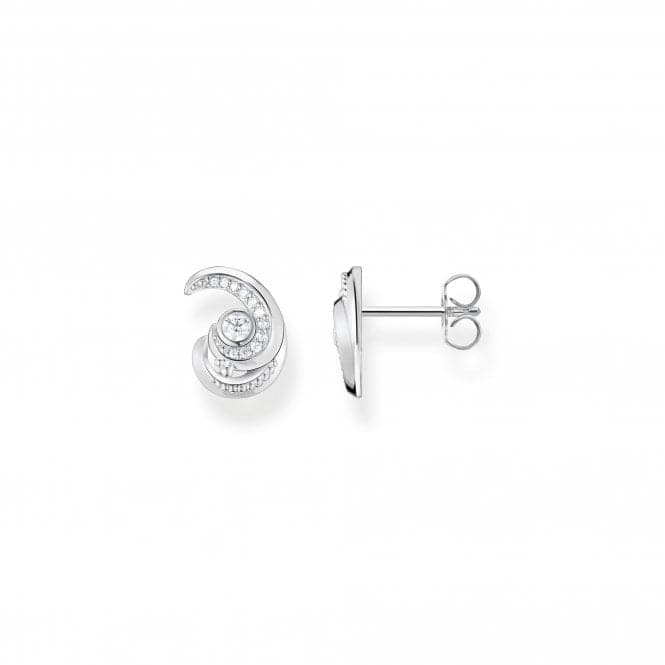 Sterling Silver Wave White Stones Earrings H2226 - 051 - 14Thomas Sabo Sterling SilverH2226 - 051 - 14