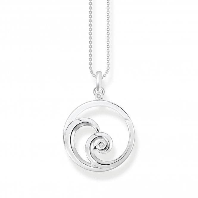 Sterling Silver Wave White Stones Necklace KE2143 - 051 - 14 - L45VThomas Sabo Sterling SilverKE2143 - 051 - 14