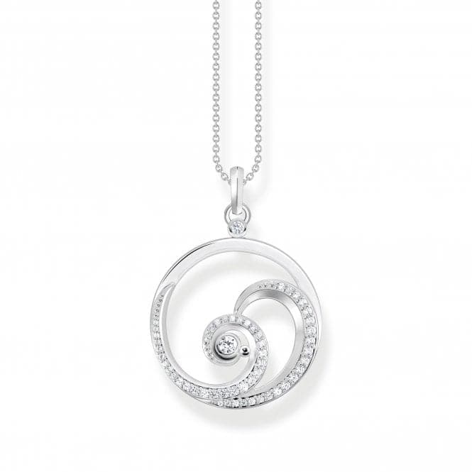 Sterling Silver Wave White Stones Necklace KE2143 - 051 - 14 - L45VThomas Sabo Sterling SilverKE2143 - 051 - 14