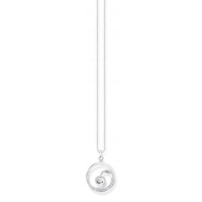 Sterling Silver Wave White Stones Necklace KE2143 - 051 - 14 - L45VThomas Sabo Sterling SilverKE2143 - 051 - 14