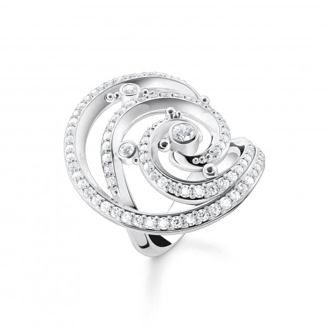 Sterling Silver Wave White Stones Ring TR2379 - 051 - 14Thomas Sabo Sterling SilverTR2379 - 051 - 14 - 48