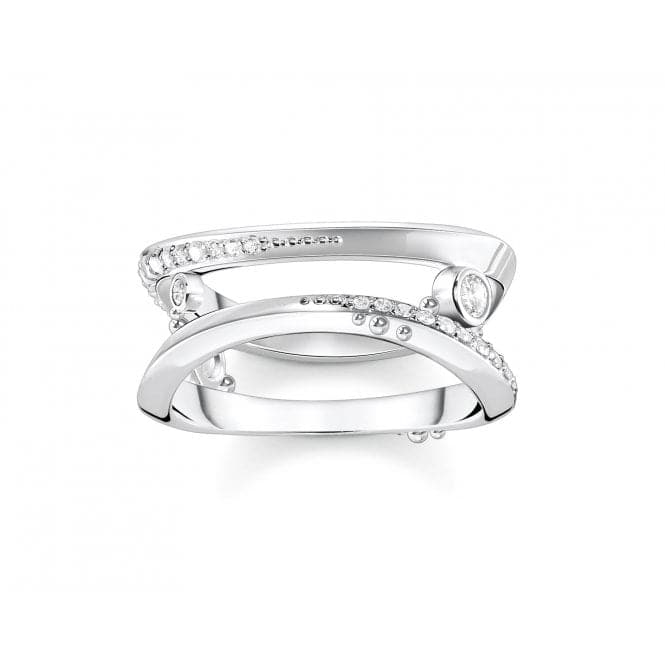 Sterling Silver Wave White Stones Ring TR2382 - 051 - 14Thomas Sabo Sterling SilverTR2382 - 051 - 14 - 48