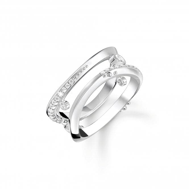 Sterling Silver Wave White Stones Ring TR2382 - 051 - 14Thomas Sabo Sterling SilverTR2382 - 051 - 14 - 48