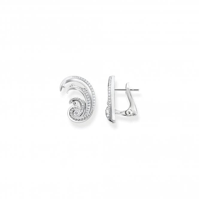 Sterling Silver Waves White Stones Ear Clip Earrings H2225 - 051 - 14Thomas Sabo Sterling SilverH2225 - 051 - 14