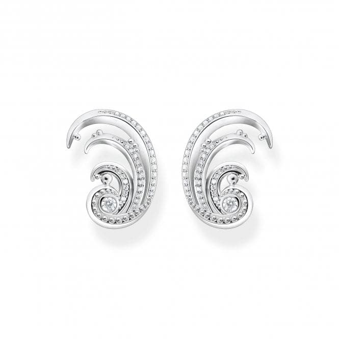 Sterling Silver Waves White Stones Ear Clip Earrings H2225 - 051 - 14Thomas Sabo Sterling SilverH2225 - 051 - 14