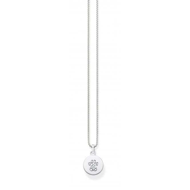 Sterling Silver White Cat Paw Disc Pendant PE882 - 643 - 14Thomas Sabo Sterling SilverPE882 - 643 - 14