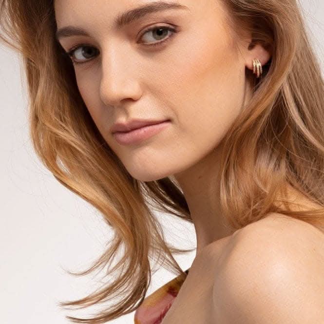 Sterling Silver White Hoop Gold Earrings CR652 - 414 - 14Thomas Sabo Sterling SilverCR652 - 414 - 14