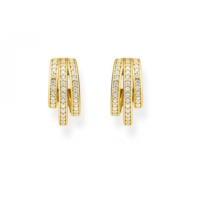 Sterling Silver White Hoop Gold Earrings CR652 - 414 - 14Thomas Sabo Sterling SilverCR652 - 414 - 14