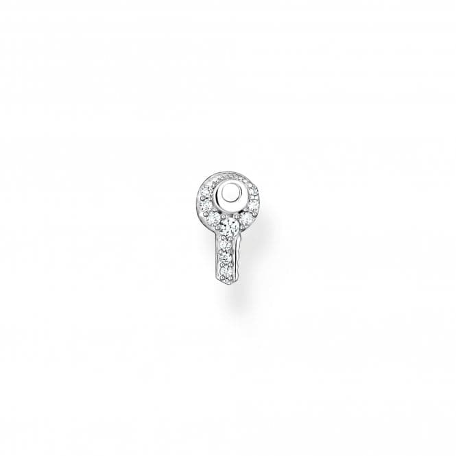 Sterling Silver White Key Single Ear Stud H2220 - 051 - 14Thomas Sabo Charm Club CharmingH2220 - 051 - 14