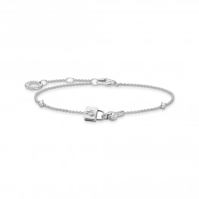 Sterling Silver White Padlock Bracelet A2040 - 051 - 14 - L19VThomas Sabo Charm Club CharmingA2040 - 051 - 14 - L19V