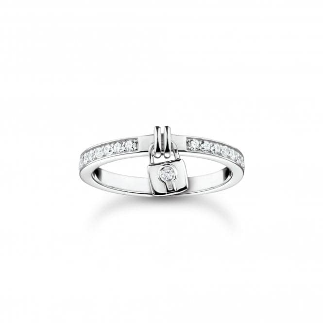 Sterling Silver White Padlock Ring TR2371 - 051 - 14Thomas Sabo Charm Club CharmingTR2371 - 051 - 14 - 48