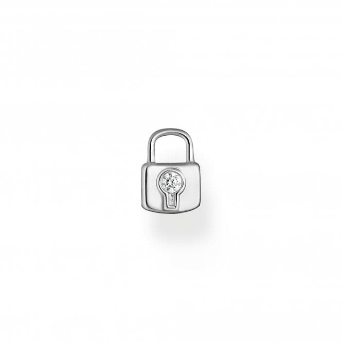 Sterling Silver White Padlock Single Ear Stud H2219 - 051 - 14Thomas Sabo Charm Club CharmingH2219 - 051 - 14