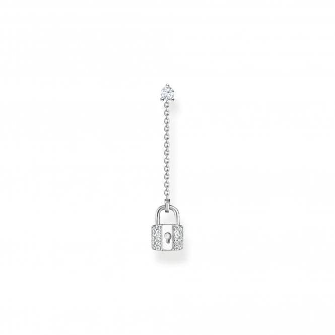 Sterling Silver White Padlock Single Earring H2213 - 051 - 14Thomas Sabo Charm Club CharmingH2213 - 051 - 14