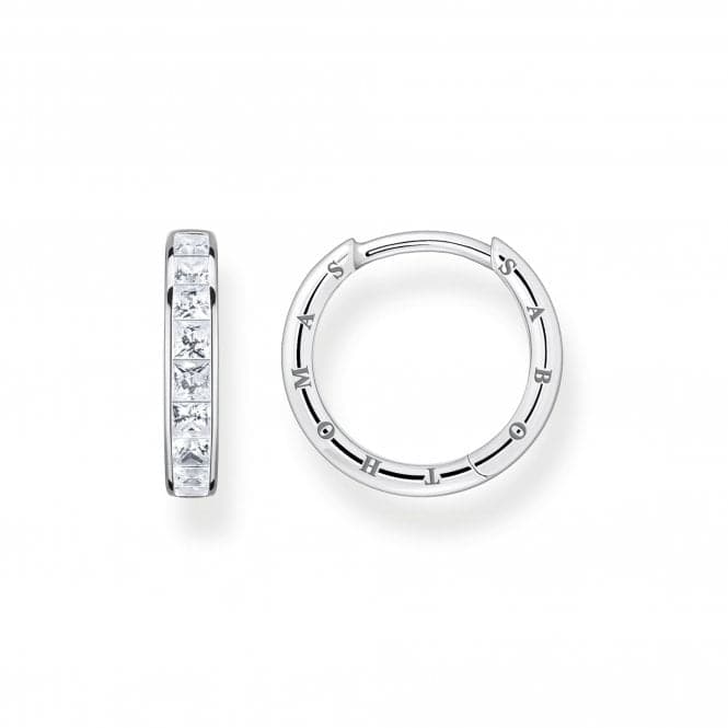 Sterling Silver White Pavé Stones Earrings CR668 - 051 - 14Thomas Sabo Sterling SilverCR668 - 051 - 14