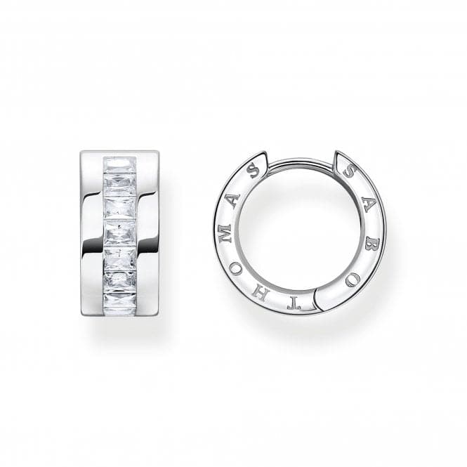 Sterling Silver White Pavé Stones Earrings CR670 - 051 - 14Thomas Sabo Sterling SilverCR670 - 051 - 14