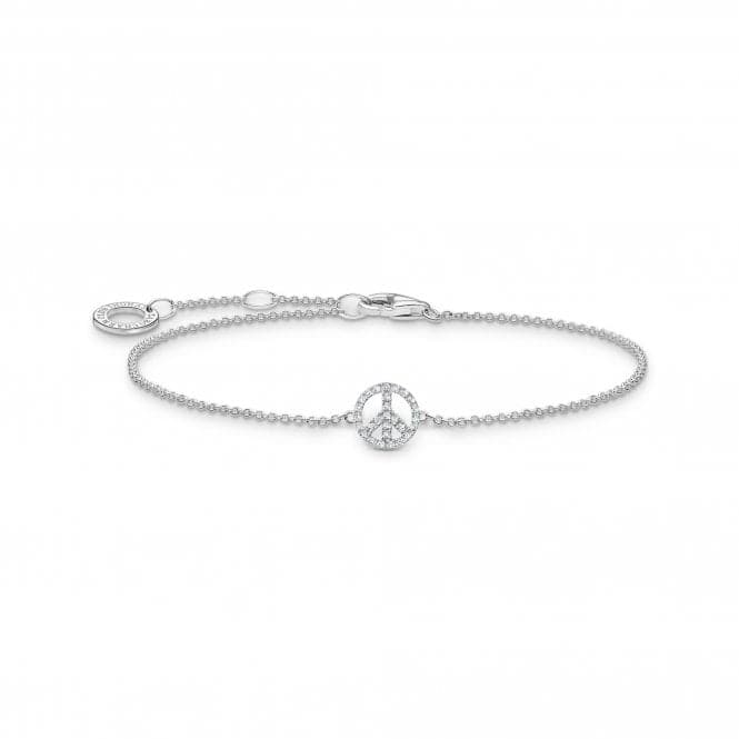 Sterling Silver White Peace Bracelet A2083 - 051 - 14 - L19VThomas Sabo Charm Club CharmingA2083 - 051 - 14