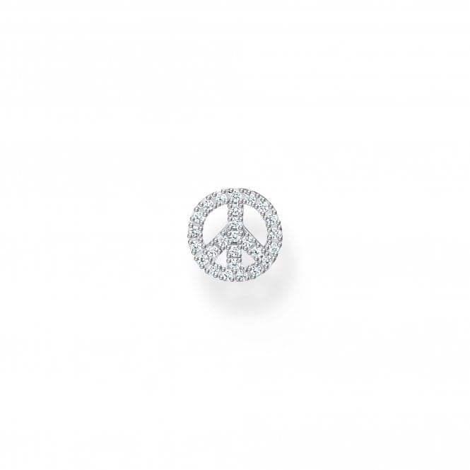 Sterling Silver White Peace Single Ear Stud H2218 - 051 - 14Thomas Sabo Charm Club CharmingH2218 - 051 - 14