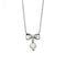 Sterling Silver White Pearl Bow Drop Necklace N4077D for DiamondN4077