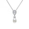 Sterling Silver White Shell Pearl and Clear Cubic Zirconia Pendant P5400DiamonfireP5400