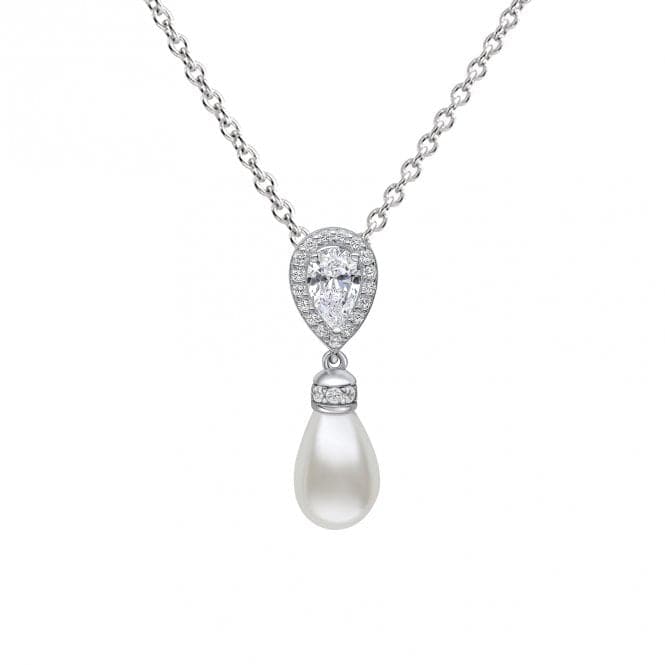 Sterling Silver White Shell Pearl and Clear Cubic Zirconia Pendant P5400DiamonfireP5400