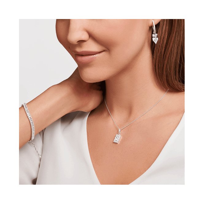 Sterling Silver White Stone Necklace KE2111 - 051 - 14 - L45VThomas Sabo Sterling SilverKE2111 - 051 - 14