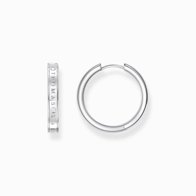 Sterling Silver White Stones Hoop Earrings CR715 - 051 - 14Thomas Sabo Sterling SilverCR715 - 051 - 14