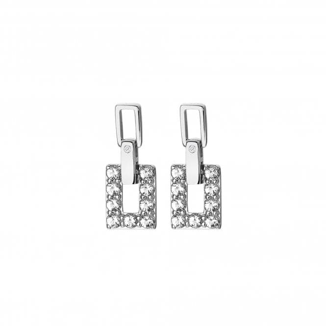 Sterling Silver White Topaz Echo Drop Earrings DE716Hot DiamondsDE716