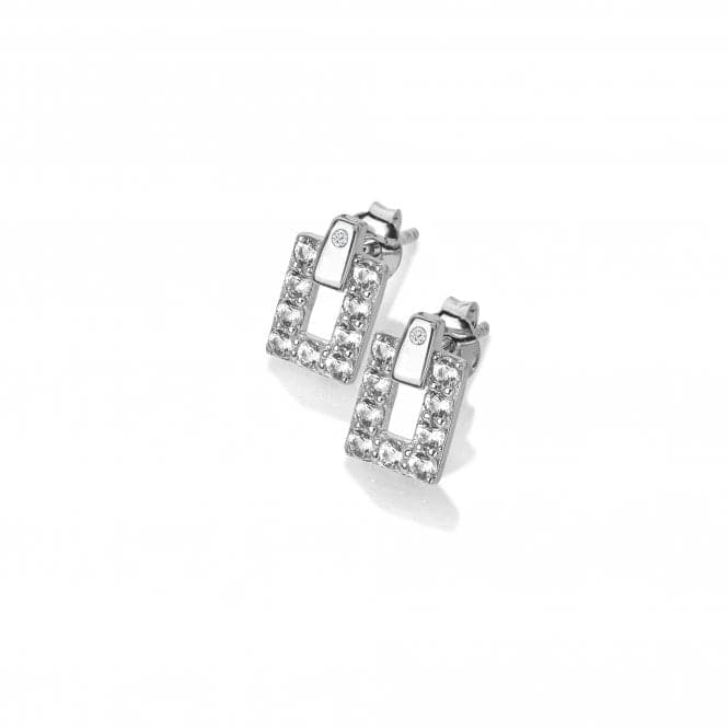 Sterling Silver White Topaz Echo Earrings DE717Hot DiamondsDE717