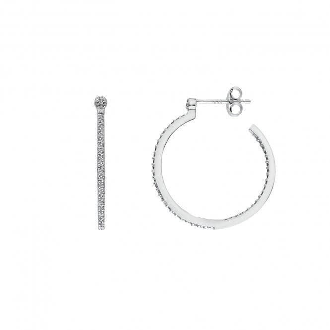 Sterling Silver White Topaz Hoop Small Earrings DE623Hot DiamondsDE623