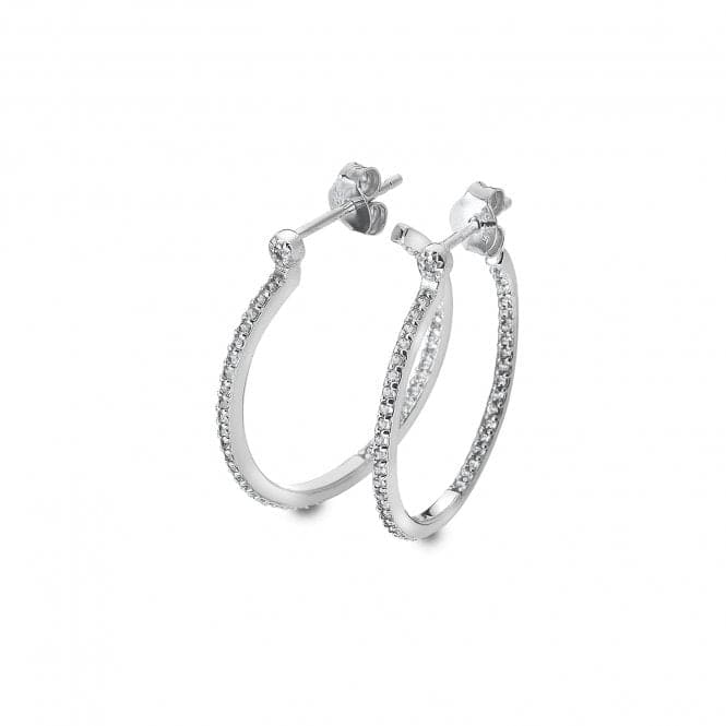 Sterling Silver White Topaz Hoop Small Earrings DE623Hot DiamondsDE623