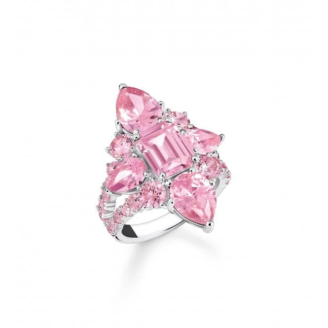 Sterling Silver White Zirconia Stones Pink Cocktail Ring TR2441 - 051 - 9Thomas Sabo Sterling SilverTR2441 - 051 - 9 - 60