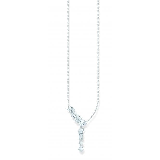 Sterling Silver White Zirconia Y - Shape Necklace KE2194 - 051 - 14 - L45VThomas Sabo Sterling SilverKE2194 - 051 - 14