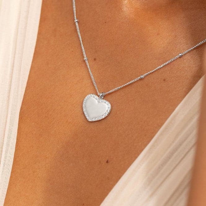 Sterling Silver Wonderful Mum Heart Pave 46cm + 5cm Necklace JJS0015Joma JewelleryJJS0015