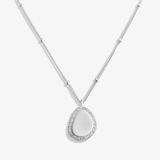 Sterling Silver Wonderful Sister Pebble Pave 46cm + 5cm Necklace JJS0017Joma JewelleryJJS0017