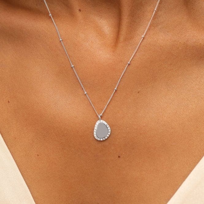 Sterling Silver Wonderful Sister Pebble Pave 46cm + 5cm Necklace JJS0017Joma JewelleryJJS0017