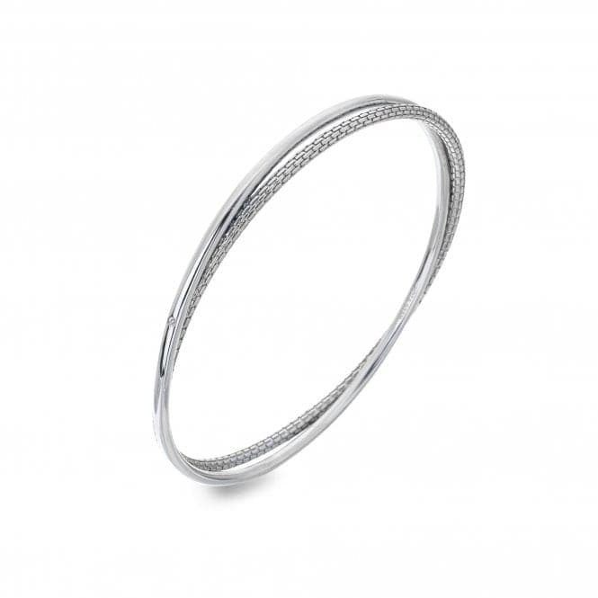 Sterling Silver Woven Interlocking Bangle DC171Hot DiamondsDC171