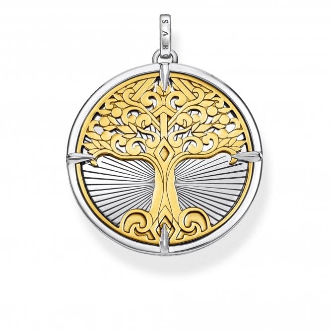 Sterling Silver Yellow Gold Coloured Tree Of Life Pendant PE885 - 966 - 39Thomas Sabo Sterling SilverPE885 - 966 - 39