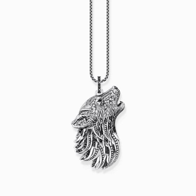 Sterling Silver Zirconia Blackened Howling Wolf Pendant PE966 - 643 - 21Thomas Sabo Sterling SilverPE966 - 643 - 21