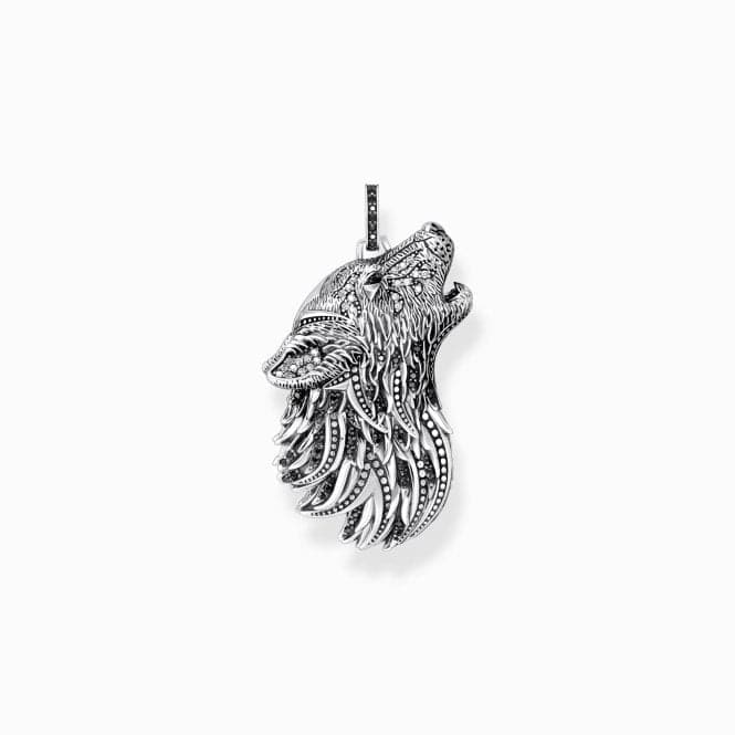 Sterling Silver Zirconia Blackened Howling Wolf Pendant PE966 - 643 - 21Thomas Sabo Sterling SilverPE966 - 643 - 21