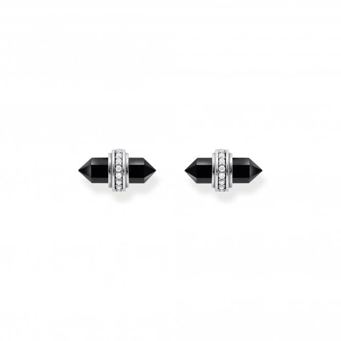 Sterling Silver Zirconia Hexagonal Black Onyx Earrings H2281 - 641 - 11Thomas Sabo Sterling SilverH2281 - 641 - 11