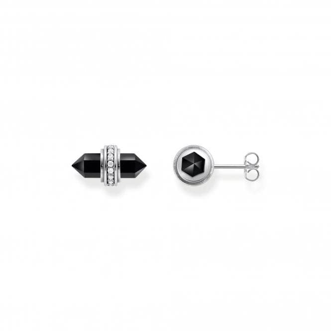 Sterling Silver Zirconia Hexagonal Black Onyx Earrings H2281 - 641 - 11Thomas Sabo Sterling SilverH2281 - 641 - 11