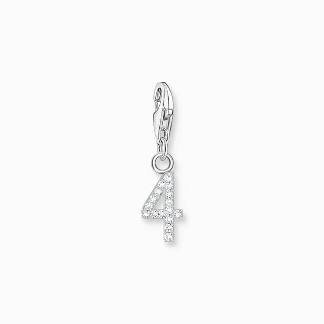 Sterling Silver Zirconia Number 4 Charm 2128 - 051 - 21Thomas Sabo Charm Club Charmista2128 - 051 - 21