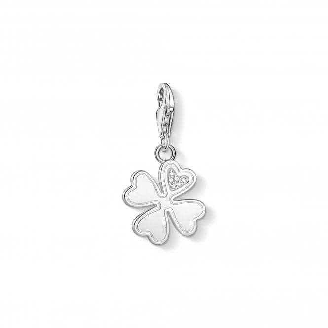 Sterling Silver Zirconia White Clover Charm 1733 - 051 - 14Thomas Sabo Charm Club1733 - 051 - 14